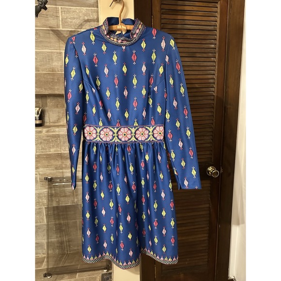 Emilio Borghese Dresses & Skirts - Vintage 1960-1970's Emilio Borghese Blue Pattern Dress